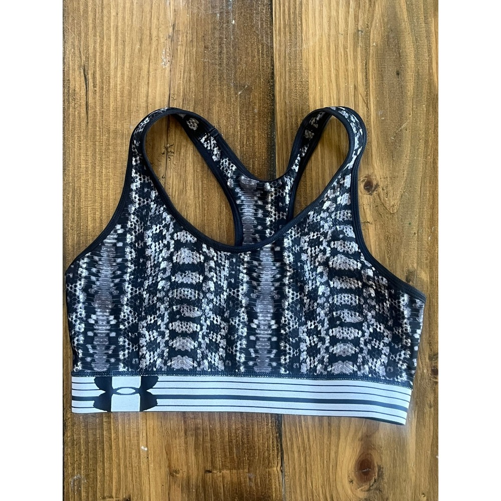 Under Armour HeatGear Snakeskin Print Racerback Sports Bra B Small
